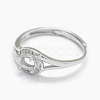 925 Sterling Silver Rhinestone Claw Finger Ring Components STER-E061-48P-2