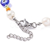 Natural Pearl and Evil Eye Jewelry Set with Bear Pendant SJEW-TA00004-10