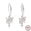 Rhodium Plated 925 Sterling Silver Earring Hooks STER-D035-33P-1