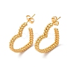 Rack Plating Brass Heart Stud Earrings EJEW-R151-03G-1