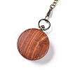 Ebony Wood Pocket Watch with Brass Curb Chain and Clips WACH-D017-A12-02AB-3