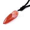 Natural Agate Pendant Necklaces NJEW-S421-027-3