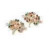 Brass Micro Pave Colorful Cubic Zirconia Connector Charms KK-E068-VC072-1