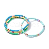 4Pcs 4 Color Handmade Polymer Clay Heishi Beads Stretch Anklets Set for Women AJEW-AN00468-1