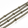 Brass Coated Iron Curb Chain Necklace Making MAK-T006-01AB-2