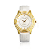 V Day Gifts High Quality Stainless Steel Leather Diamond-studded Quartz Watches WACH-N003-06-1