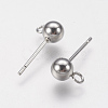202 Stainless Steel Ball Stud Earring Findings STAS-F141-06P-5mm-2