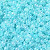 6/0 Opaque Colours Rainbow Plated Round Glass Seed Beads SEED-T006-04D-06-3