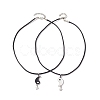 2Pcs 2 Style Yin Yang Matching Couple Necklaces Set NJEW-JN04578-1