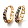 Brass Micro Pave Cubic Zirconia Thick Hoop Earrings EJEW-H103-20G-1