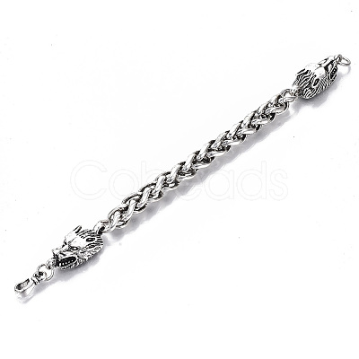 Men's Alloy Wheat Chain Bracelets X-BJEW-T014-07AS-1