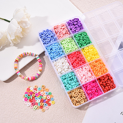 2250Pcs 15 Colors Handmade Polymer Clay Beads CLAY-YW0001-26A-1