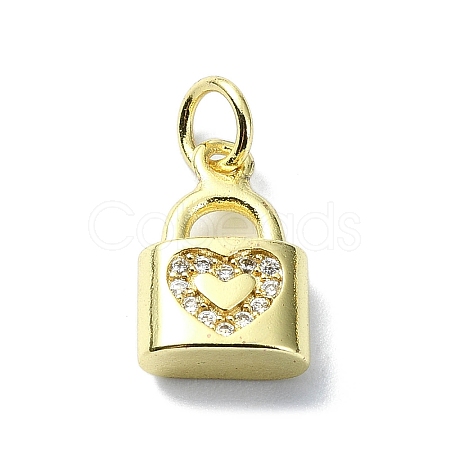 Brass Micro Pave Claer Cubic Zirconia Charms KK-H475-50G-09-1