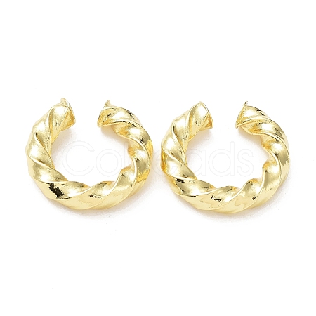 Rack Plating Brass Twist Rope Cuff Earrings for Women EJEW-G352-01G-1