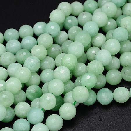 Synthetic Myanmar Jade (Glass) Beads Strands G-O094-12-10mm-1-1