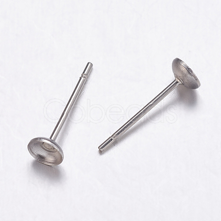 304 Stainless Steel Stud Earrings Findings X-STAS-K146-016-4mm-1
