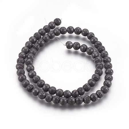 Non-magnetic Synthetic Hematite Beads Strands G-P401-09-8mm-1