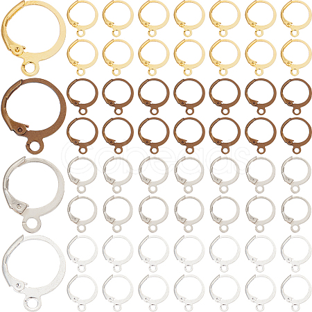 SOFPLATE 120Pcs 4 Colors Brass Leverback Earring Findings KK-SP0001-02-1