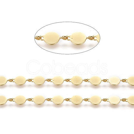 Brass Handmade Link Chains X-CHC-G006-03G-1