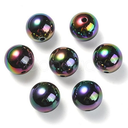 UV Plating Rainbow Iridescent Acrylic Beads X-PACR-E001-04B-1