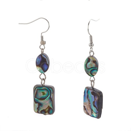 Abalone Shell/Paua Shell Beads Dangle Earrings EJEW-JE02850-1