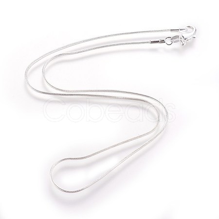Brass Round Snake Chain Fine Necklaces NJEW-BB10854-16-1
