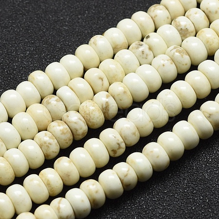 Natural Howlite Beads Strands TURQ-F008-03-6x3.5mm-1