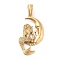 Ion Plating(IP) 304 Stainless Steel Big Pendants, Moon with Mermaid Charm, Golden, 50x25x4.8mm, Hole: 7.2x4.8mm