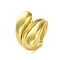 Open Brass Rings, Real 18K Gold Plated, Inner Diameter: 15.5mm