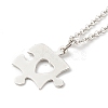 Tarnish Resistant 304 Stainless Steel Puzzle Piece Pendant Necklaces Sets NJEW-JN03516-02-4