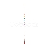 Mixed Natural Gemstone Pointed Dowsing Pendulums PALLOY-JF01986-2