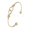 Teadrop Knot Brass Cuff Bangles BJEW-D039-42G-1