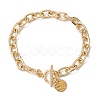 4Pcs 4 Styles 304 Stainless Steel & Brass Chain Bracelets BJEW-JB11022-3