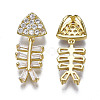 Brass Micro Pave Clear Cubic Zirconia Pendants ZIRC-S069-003G-2