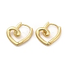 Rack Plating Brass Heart Hoop Earrings for Women EJEW-F302-01G-1