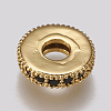 Brass Micro Pave Cubic Zirconia Bead Spacers ZIRC-K074-11B-02G-2