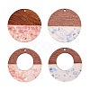 16Pcs 4 Colors Transparent Resin & Walnut Wood Pendants RESI-CJ0001-204-4