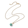 Round Gemstone Pendant Necklaces NJEW-JN04718-02-5