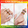 Unicraftale 4Pcs 4 Style Pride Finger Rings RJEW-UN0001-21G-3