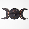 Black Crescent Moon Wooden Crystal Shelf Jewelry Candlestick Display Stand PW23021743694-1