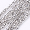 Gray Faceted Glass Rondelle Beads Strands X-GLAA-F003-B03-1