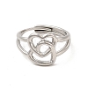 304 Stainless Steel Double Heart Adjustable Ring for Women RJEW-P081-02P-2