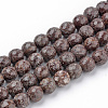Natural Snowflake Obsidian Beads Strands G-Q462-89-12mm-1