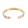 Stripe Enamel Cuff Bangle BJEW-S141-013-4