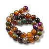 Faceted Natural Banded Agate Beads Strands G-F447-12mm-O06-3