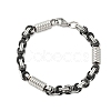 Grooved Column 304 Stainless Steel Byzantine Chain Bracelets for Men BJEW-B093-07BP-1