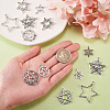 100Pcs 10 Styles Tibetan Style Alloy Pentacle Pendants TIBEP-CJ0001-60-3