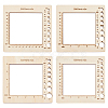 Nbeads 4Pcs 4 Style Wooden Square Frame Crochet Ruler DIY-NB0008-80-1