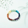 Natural & Synthetic Mixed Stone & Alloy Round Beaded Stretch Bracelet BJEW-JB08572-2