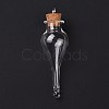 Teardrop Glass Cork Bottle Big Pendants X-AJEW-A041-01A-1